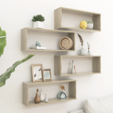 vidaXL 4 db sonoma-tölgyszínű forgácslap fali kockapolc 60x15x23cm bútor