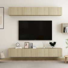 vidaXL 4 db sonoma-tölgyszínű forgácslap TV-szekrény 100 x 30 x 30 cm bútor