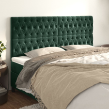 vidaXL 4 db sötétzöld bársony fejtámla 100x7x78/88 cm ágy és ágykellék