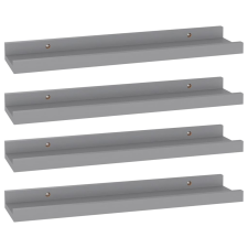 vidaXL 4 db szürke fali polc 40 x 9 x 3 cm (326674) bútor
