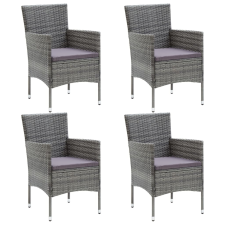 vidaXL 4 db szürke kerti polyrattan étkezőszék kerti bútor