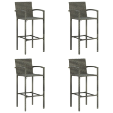vidaXL 4 db szürke polyrattan bárszék bútor