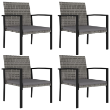 vidaXL 4 db szürke polyrattan kerti étkezőszék kerti bútor