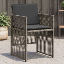 vidaXL 4 db szürke polyrattan kerti szék párnával kerti bútor