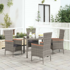 vidaXL 4 db szürke polyrattan kerti szék párnával kerti bútor