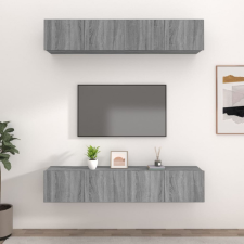 vidaXL 4 db szürke sonoma színű szerelt fa TV-szekrény 80 x 30 x 30 cm bútor