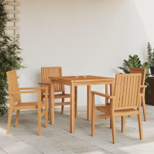 vidaXL 4 db tömör tíkfa rakásolható kerti szék 56,5 x 57,5 x 91 cm kerti bútor