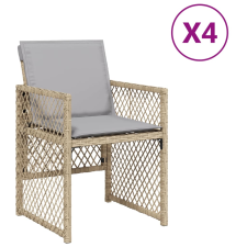vidaXL 4 db vegyes bézs polyrattan kerti szék párnával (364955) kerti bútor