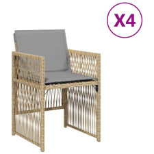 vidaXL 4 db vegyes bézs polyrattan kerti szék párnával (364972) kerti bútor