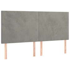 vidaXL 4 db világosszürke bársony fejtámla 100x5x78/88 cm (3116118) ágy és ágykellék