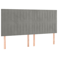 vidaXL 4 db világosszürke bársony fejtámla 100x5x78/88 cm (3116636) ágy és ágykellék