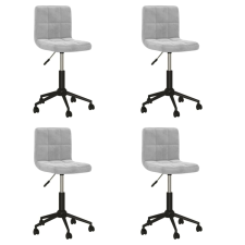 vidaXL 4 db világosszürke bársony forgó étkezőszék bútor