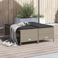 vidaXL 4 db világosszürke polyrattan kerti szék párnákkal kerti bútor