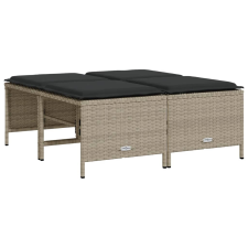 vidaXL 4 db világosszürke polyrattan kerti szék párnákkal kerti bútor