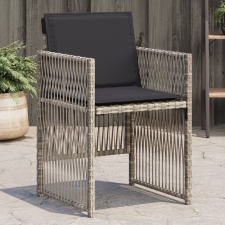 vidaXL 4 db világosszürke polyrattan kerti szék párnával kerti bútor