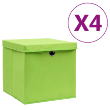 vidaXL 4 db zöld fedeles tárolódoboz 28 x 28 x 28 cm bútor