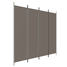vidaXL 4 paneles antracitszürke szövet térelválasztó 200x220 cm (350200) bútor