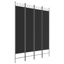 vidaXL 4 paneles fekete szövet térelválasztó 160x200 cm (350153) bútor
