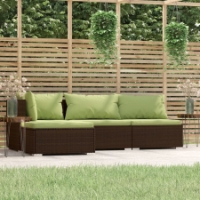 vidaXL 4-részes barna polyrattan kerti ülőgarnitúra párnákkal kerti bútor
