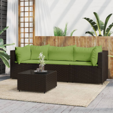 vidaXL 4 részes barna polyrattan kerti ülőgarnitúra párnákkal kerti bútor