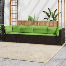 vidaXL 4 részes barna polyrattan kerti ülőgarnitúra párnákkal kerti bútor