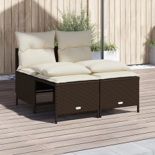 vidaXL 4 részes barna polyrattan kerti ülőgarnitúra párnákkal kerti bútor