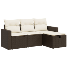 vidaXL 4 részes barna polyrattan kerti ülőgarnitúra párnákkal (3325359) kerti bútor