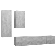 vidaXL 4 részes betonszürke forgácslap TV-szekrényszett (3079152) bútor