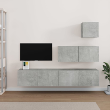 vidaXL 4 részes betonszürke szerelt fa TV-szekrényszett bútor