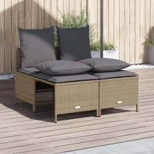 vidaXL 4 részes bézs polyrattan kerti ülőgarnitúra párnákkal kerti bútor