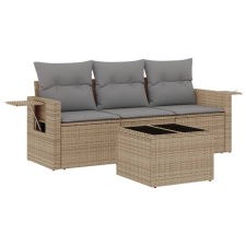 vidaXL 4 részes bézs polyrattan kerti ülőgarnitúra párnákkal (3252206) kerti bútor