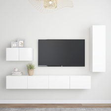 vidaXL 4 részes fehér forgácslap TV-szekrényszett bútor