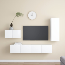 vidaXL 4 részes fehér forgácslap TV-szekrényszett bútor