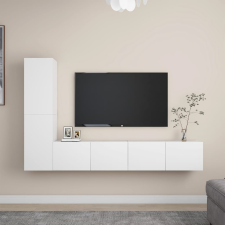 vidaXL 4 részes fehér forgácslap TV-szekrényszett bútor