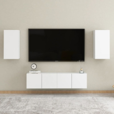 vidaXL 4 részes fehér forgácslap TV-szekrényszett bútor