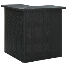 vidaXL 4 részes fekete polyrattan kerti bárszett párnával (3064923) kerti bútor