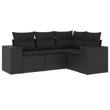 vidaXL 4 részes fekete polyrattan kerti ülőgarnitúra párnákkal (3254842) kerti bútor