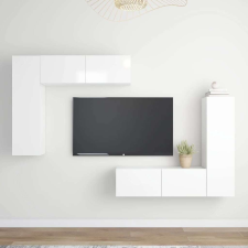 vidaXL 4 részes magasfényű fehér forgácslap TV-szekrényszett bútor