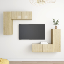 vidaXL 4 részes sonoma-tölgyszínű forgácslap TV-szekrényszett bútor