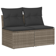 vidaXL 4 részes szürke polyrattan akácfa kerti ülőgarnitúra párnákkal (3325246) kerti bútor