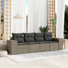 vidaXL 4 részes szürke polyrattan kerti ülőgarnitúra párnákkal kerti bútor