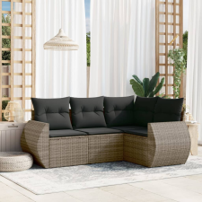 vidaXL 4 részes szürke polyrattan kerti ülőgarnitúra párnákkal kerti bútor