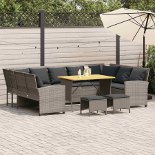 vidaXL 4 részes szürke polyrattan kerti ülőgarnitúra párnákkal kerti bútor