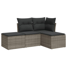 vidaXL 4 részes szürke polyrattan kerti ülőgarnitúra párnákkal (3249319) kerti bútor