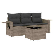 vidaXL 4 részes szürke polyrattan kerti ülőgarnitúra párnákkal (3252207) kerti bútor