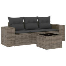 vidaXL 4 részes szürke polyrattan kerti ülőgarnitúra párnákkal (3254607) kerti bútor