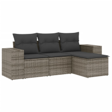 vidaXL 4 részes szürke polyrattan kerti ülőgarnitúra párnákkal (3254807) kerti bútor