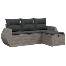 vidaXL 4 részes szürke polyrattan kerti ülőgarnitúra párnákkal (3264066) kerti bútor