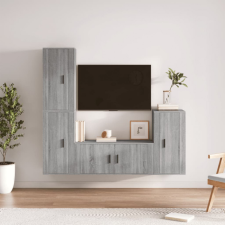 vidaXL 4 részes szürke sonoma színű szerelt fa TV-szekrényszett bútor