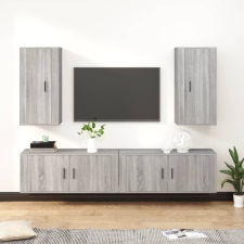 vidaXL 4 részes szürke sonoma színű szerelt fa TV-szekrényszett bútor